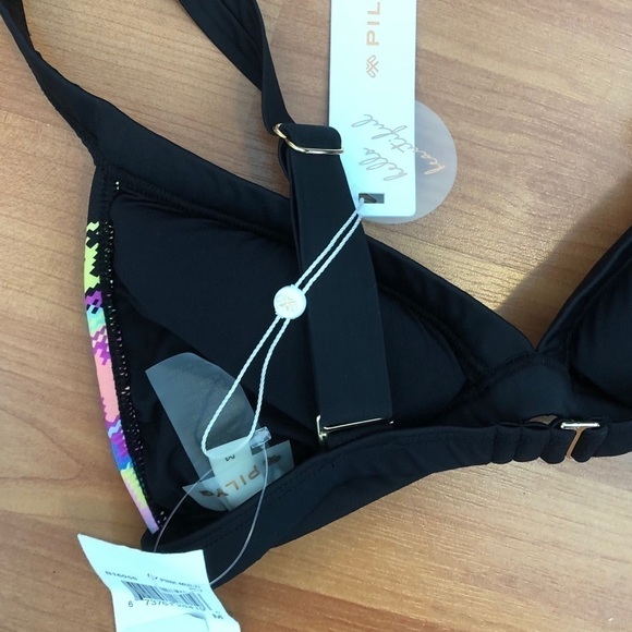 PILYQ Women’s Size M Bikini Top Zig Zag Print Swim - Picture 9 of 16